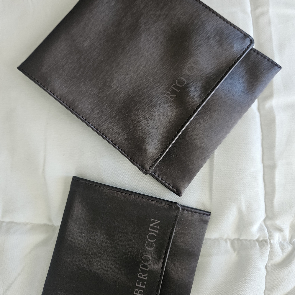 Roberto Coin Brown Travel Cases For Necklace/Rings/Earrings
